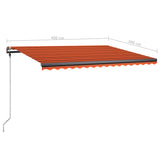 Einziehbare manuelle Markise mit LED 400x300 cm Orange und Braun