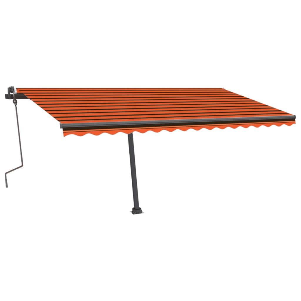 Einziehbare manuelle Markise mit LED 400x300 cm Orange und Braun