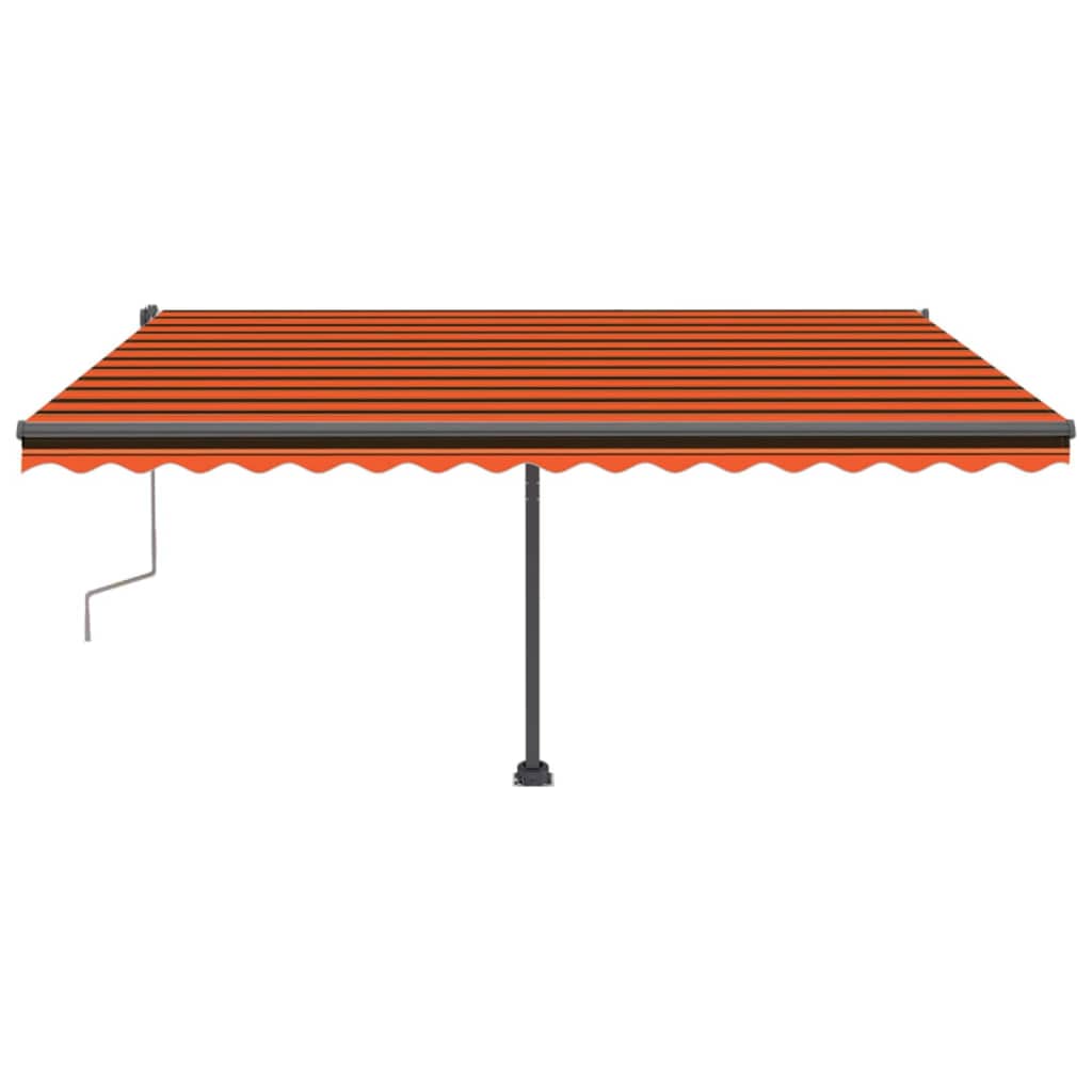 Einziehbare manuelle Markise mit LED 400x300 cm Orange und Braun