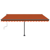 Einziehbare manuelle Markise mit LED 400x300 cm Orange und Braun