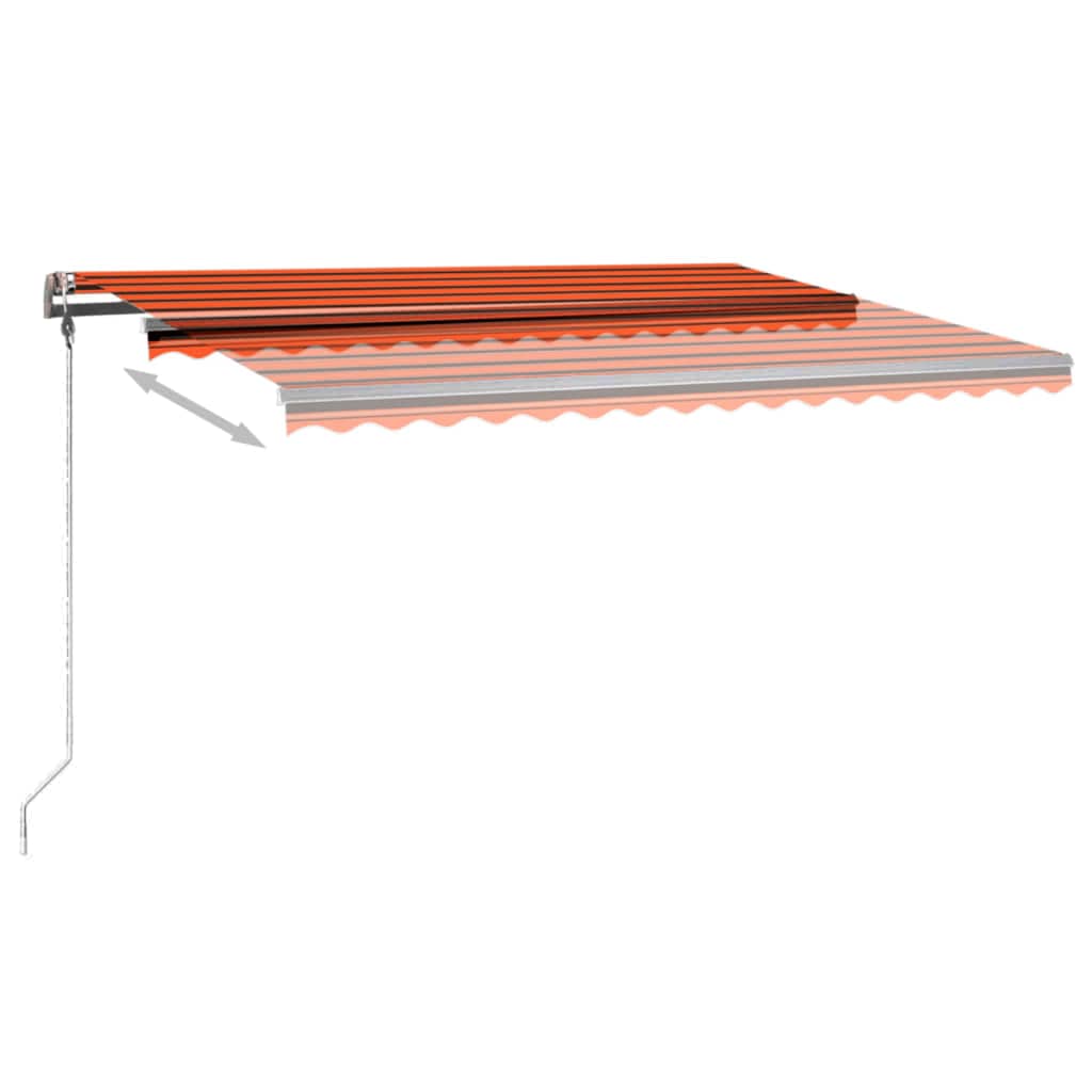 Einziehbare manuelle Markise mit LED 400x300 cm Orange und Braun