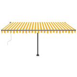 Automatic awning on stand 400x300 cm Yellow and white