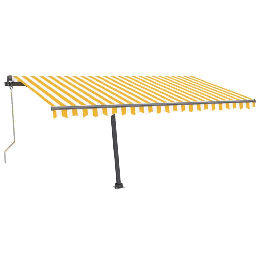 Automatic awning on stand 400x300 cm Yellow and white