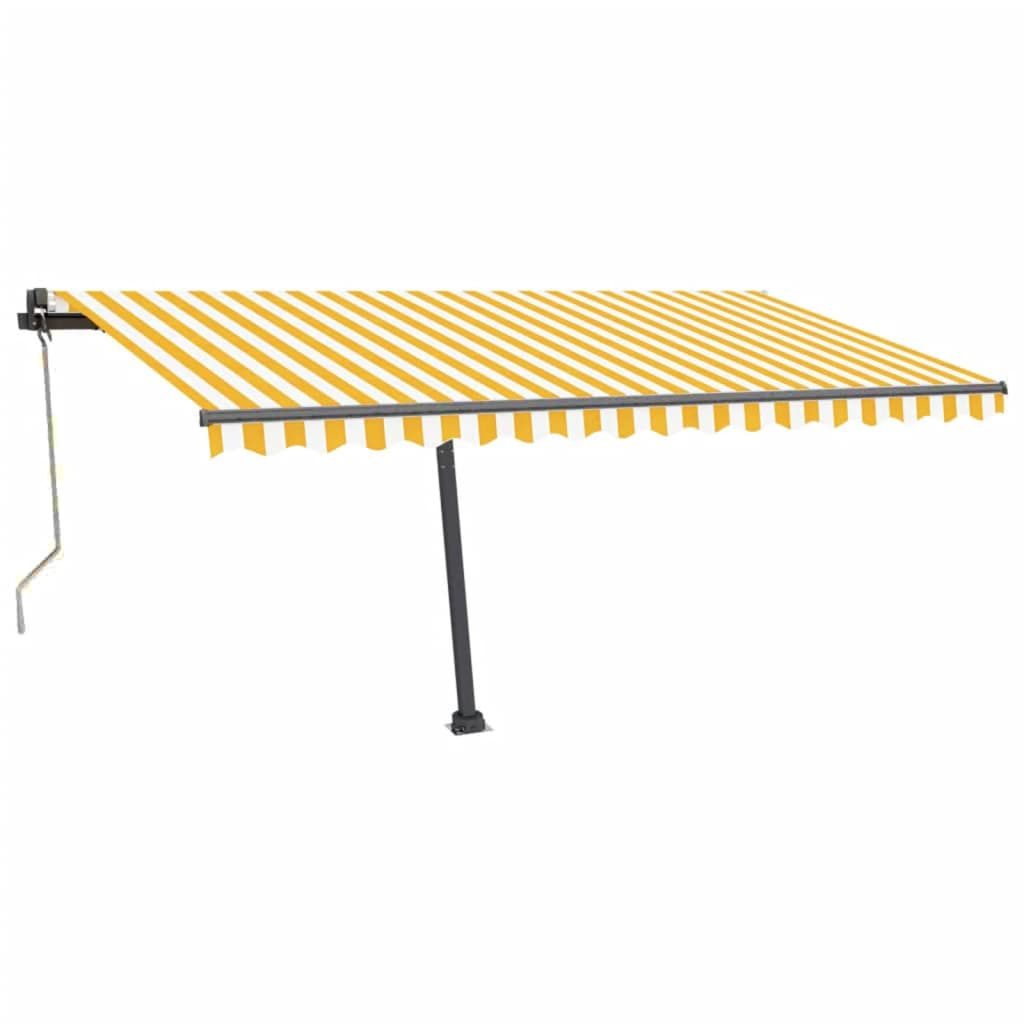 Auvent automatique capteur de vent/LED 400x300cm Jaune et blanc