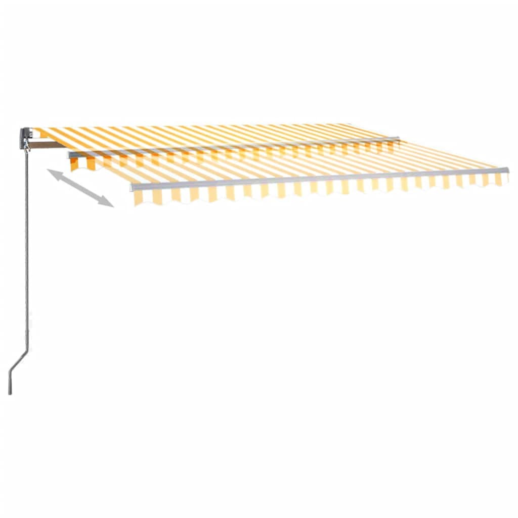 Auvent automatique capteur de vent/LED 400x300cm Jaune et blanc