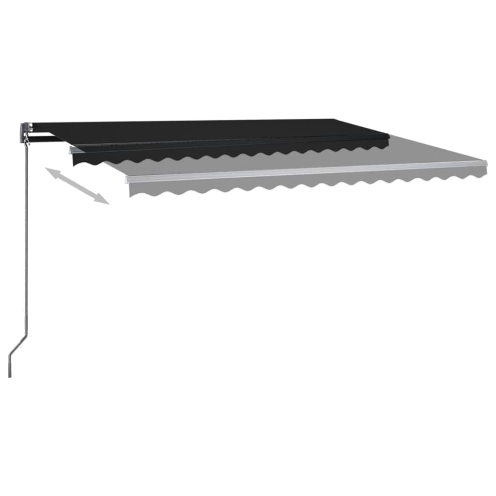 Auvent automatique capteur de vent et LED 400x300 cm Anthracite