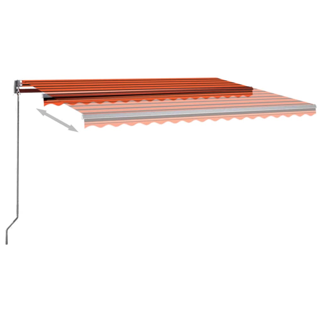 Automatic awning wind sensor/LED 400x300 cm Orange/brown