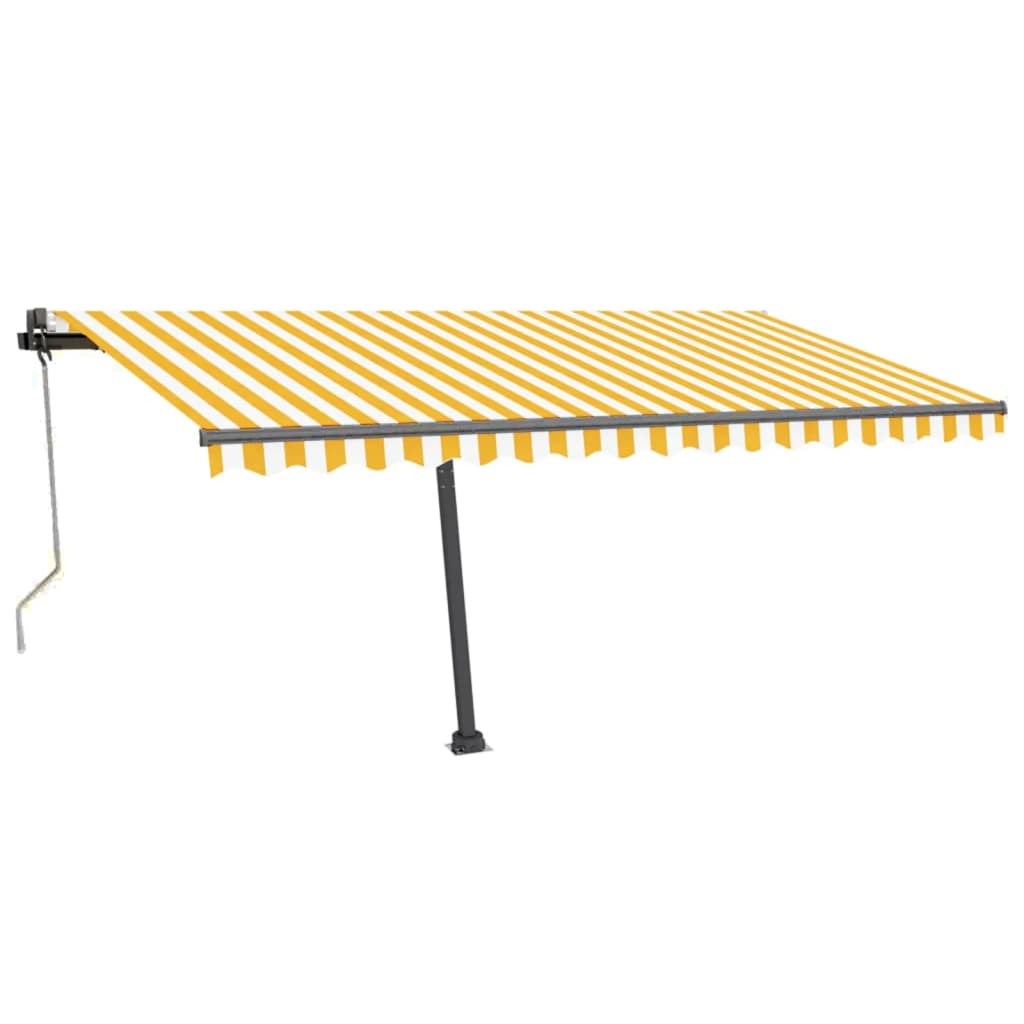 Auvent automatique capteur de vent/LED 450x300cm Jaune et blanc