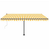 Auvent automatique capteur de vent/LED 450x300cm Jaune et blanc