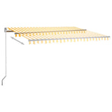 Auvent automatique capteur de vent/LED 450x300cm Jaune et blanc