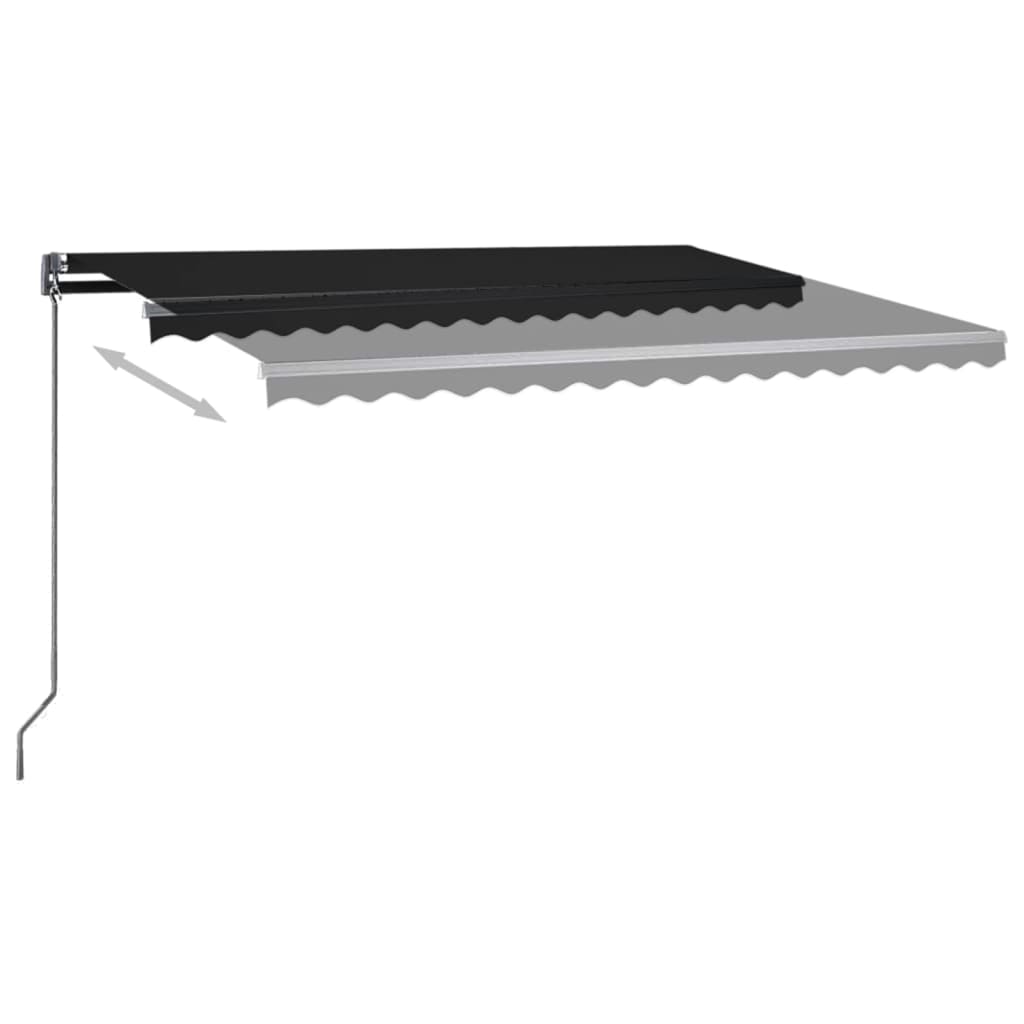 Auvent automatique et capteur de vent/LED 450x300 cm Anthracite