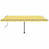 Manual retractable awning with LED 500x300 cm Yellow and white