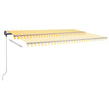 Manual retractable awning with LED 500x300 cm Yellow and white