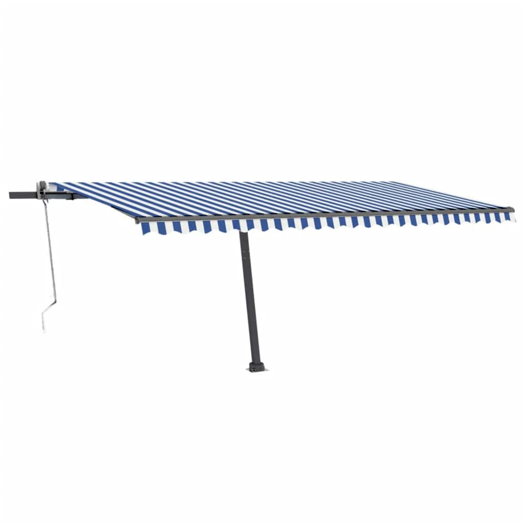 Automatischer Markisen-Windsensor/LED 500x300 cm Blau und Weiß