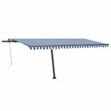 Automatischer Markisen-Windsensor/LED 500x300 cm Blau und Weiß