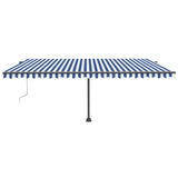 Automatischer Markisen-Windsensor/LED 500x300 cm Blau und Weiß