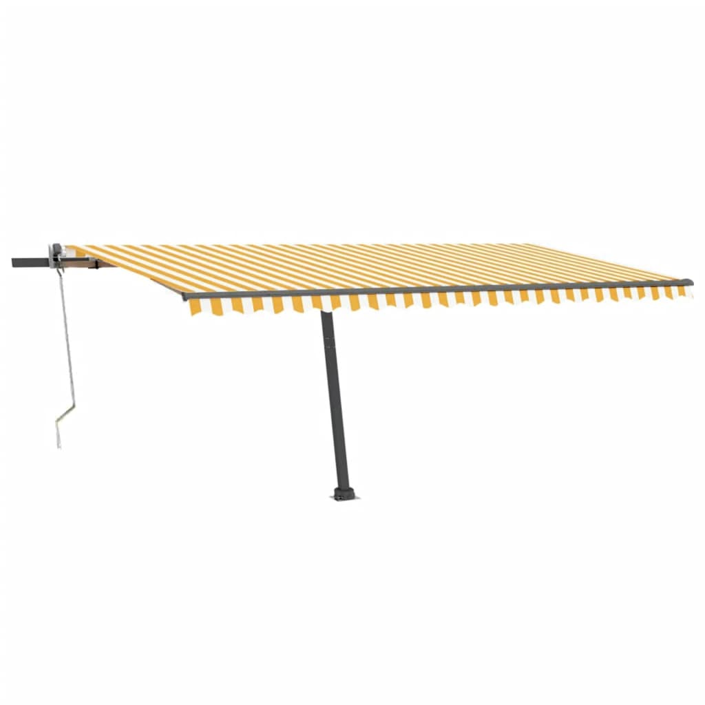 Auvent automatique capteur de vent/LED 500x300cm Jaune et blanc