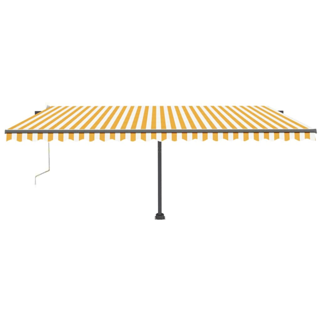 Auvent automatique capteur de vent/LED 500x300cm Jaune et blanc