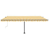 Auvent automatique capteur de vent/LED 500x300cm Jaune et blanc