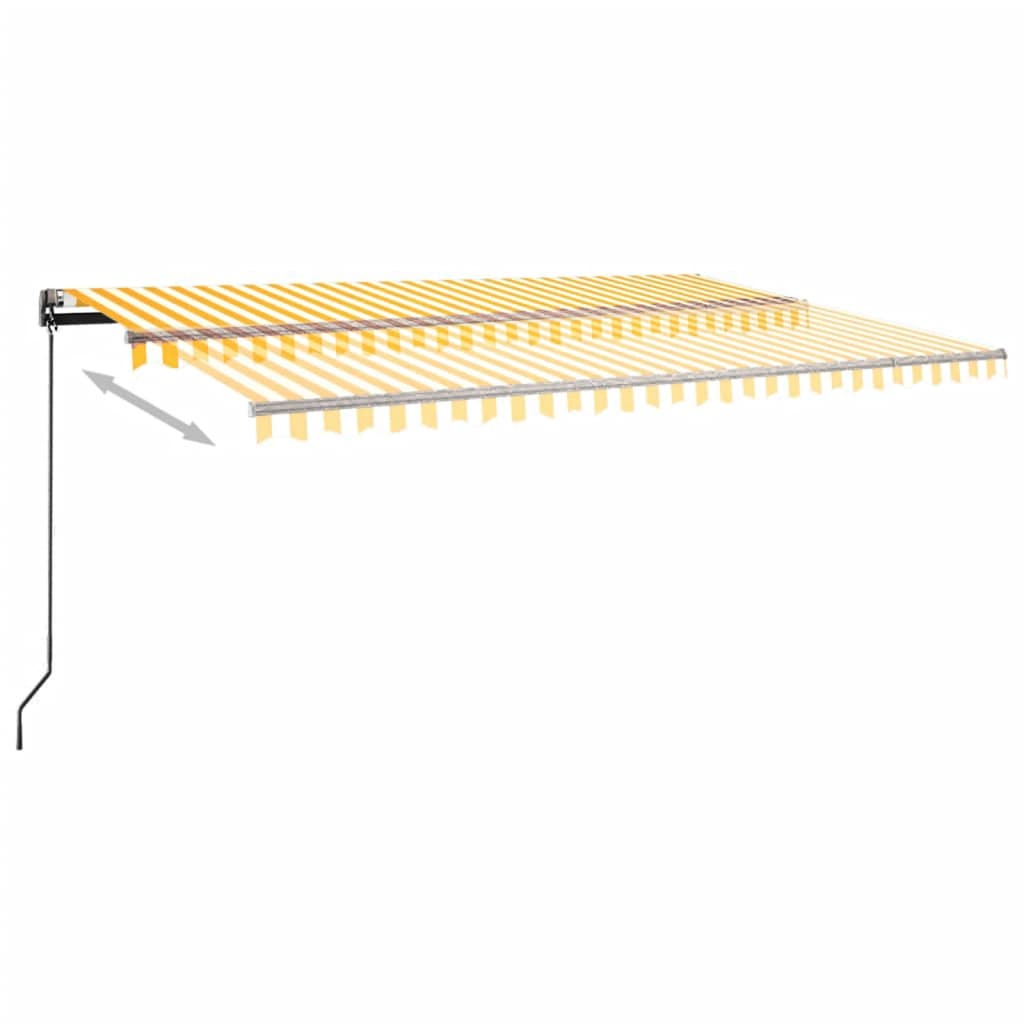 Auvent automatique capteur de vent/LED 500x300cm Jaune et blanc