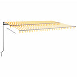 Auvent automatique capteur de vent/LED 500x300cm Jaune et blanc