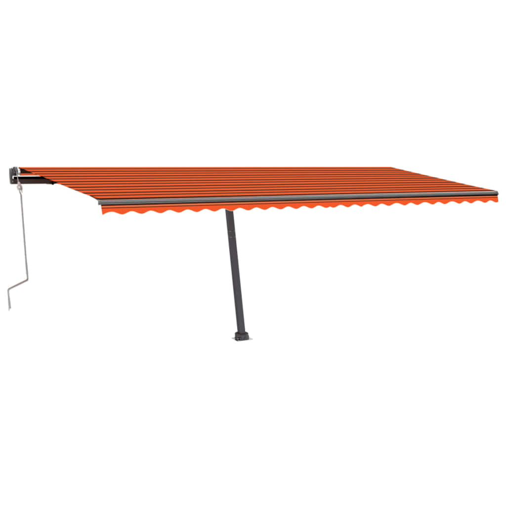 Auvent manuel rétractable sur pied 600x300 cm Orange et marron