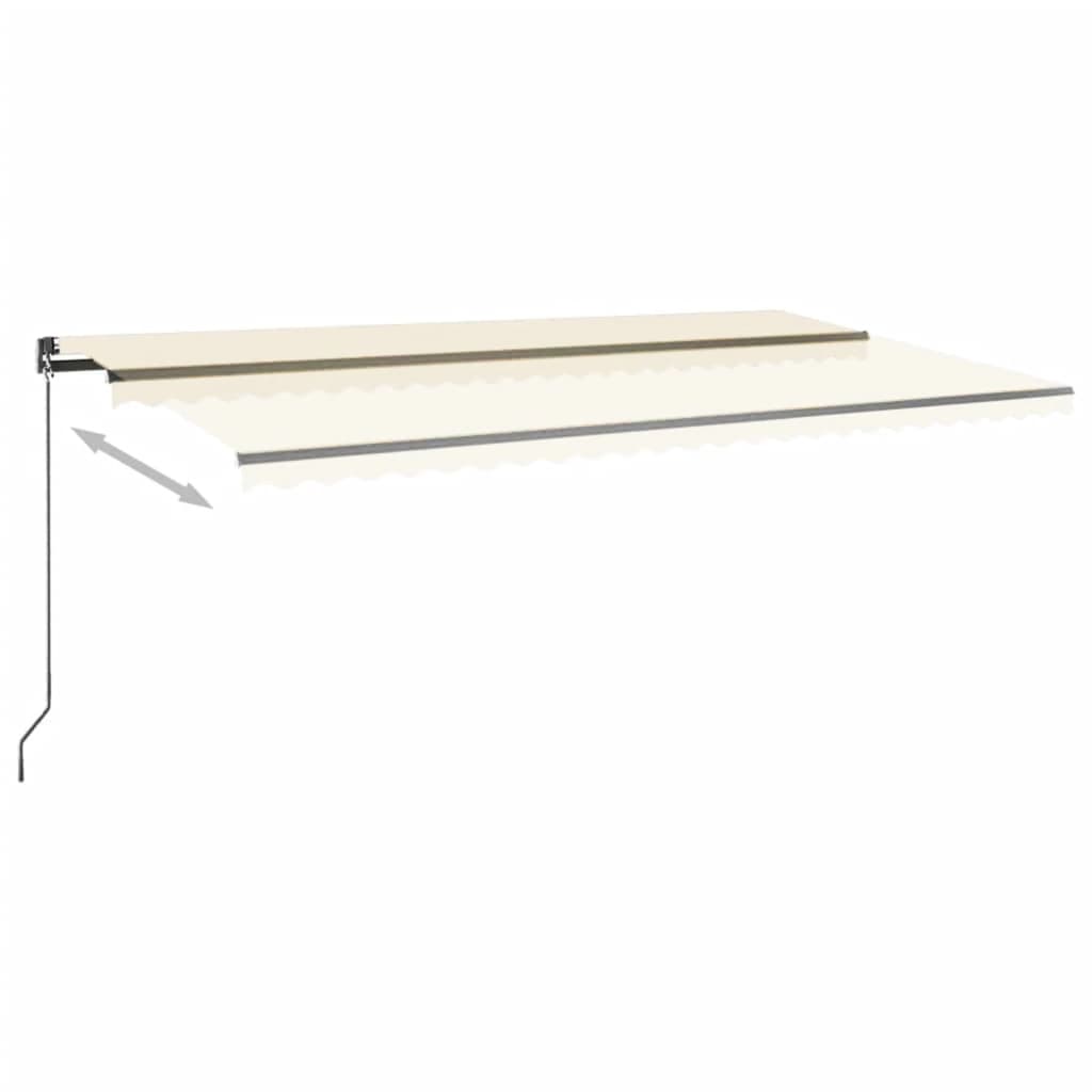 Auvent automatique avec capteur de vent et LED 600x300 cm Crème