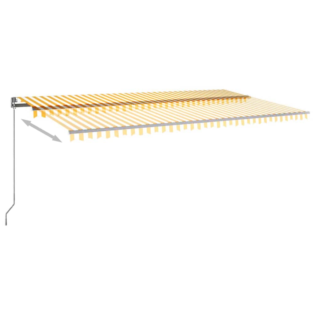 Auvent automatique capteur de vent/LED 600x300cm Jaune et blanc