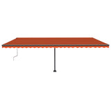 Auvent automatique capteur de vent LED 600x300 cm Orange marron