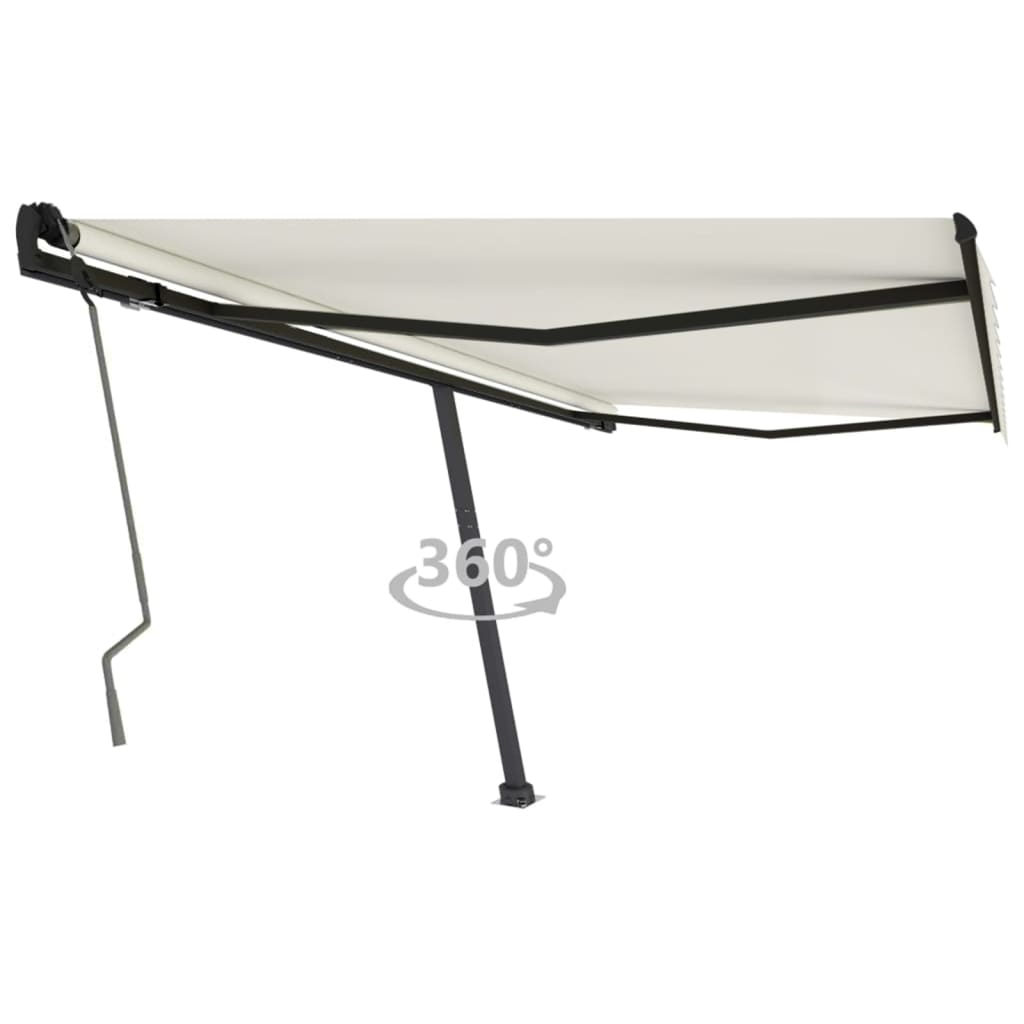 Manual retractable awning on stand 400x350 cm Cream