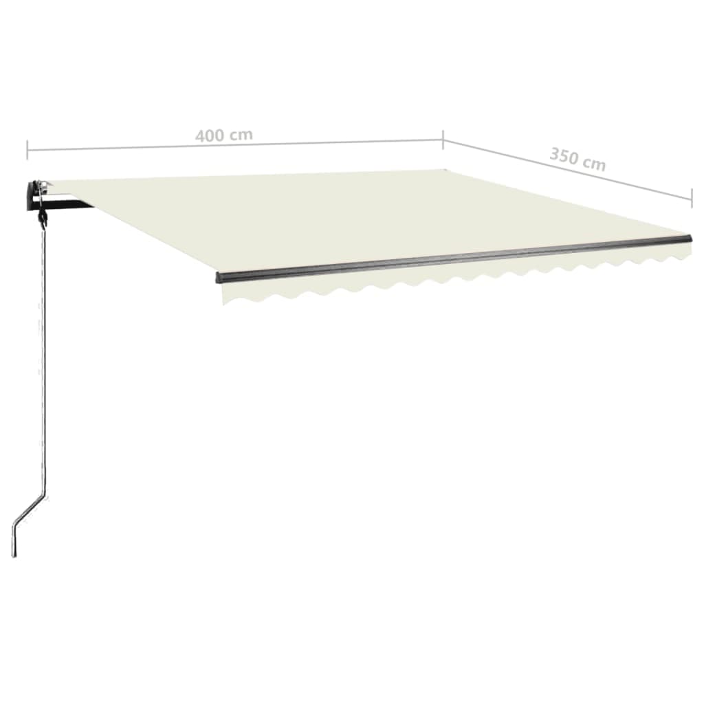 Manual retractable awning on stand 400x350 cm Cream