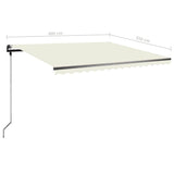 Manual retractable awning on stand 400x350 cm Cream