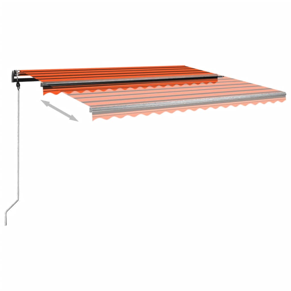 Auvent manuel rétractable sur pied 400x350 cm Orange et marron