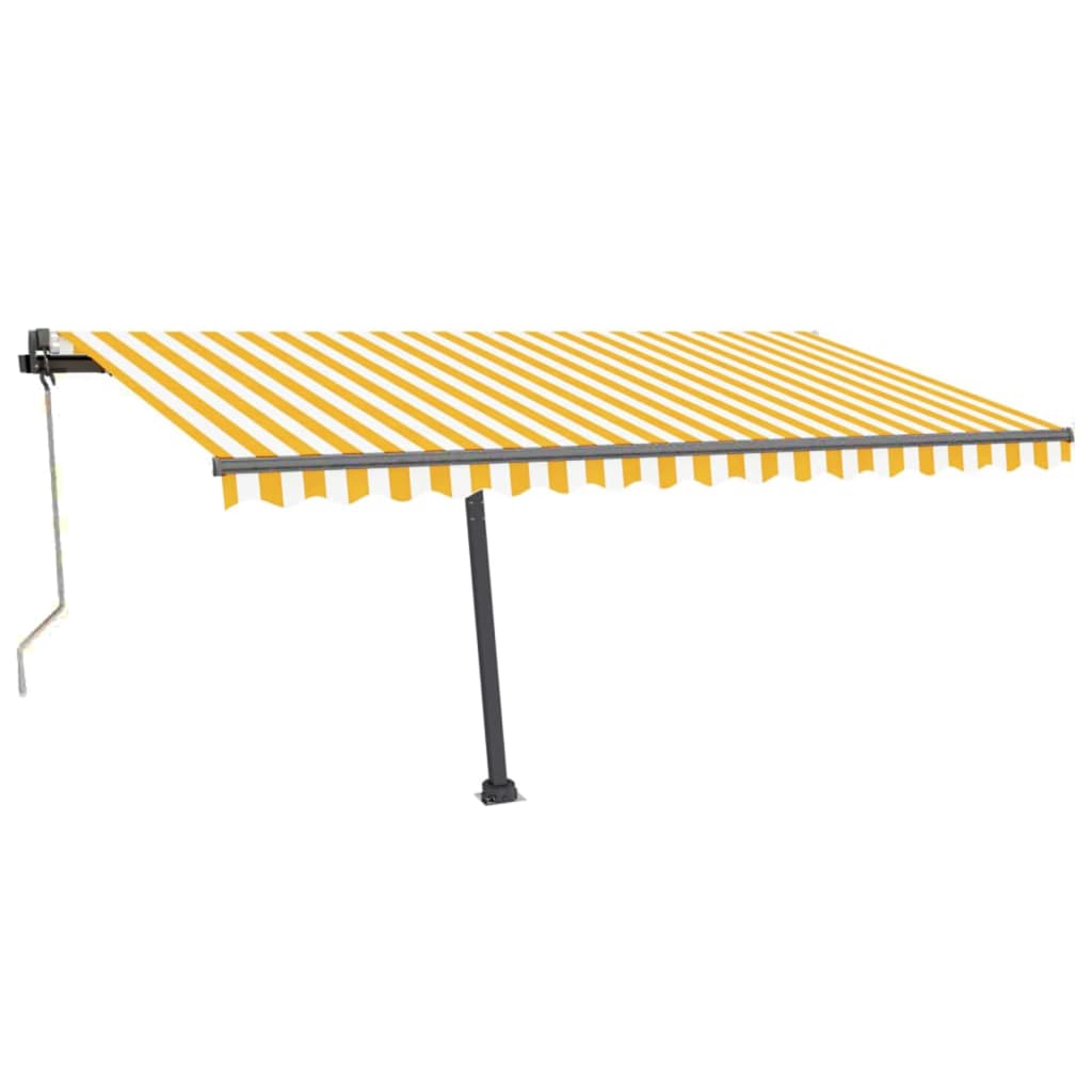 Auvent automatique sur pied 400x350 cm Jaune/Blanc