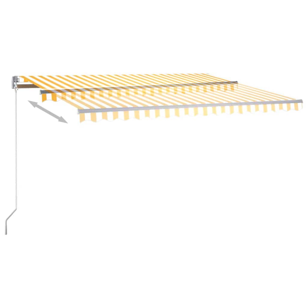 Auvent automatique sur pied 400x350 cm Jaune/Blanc