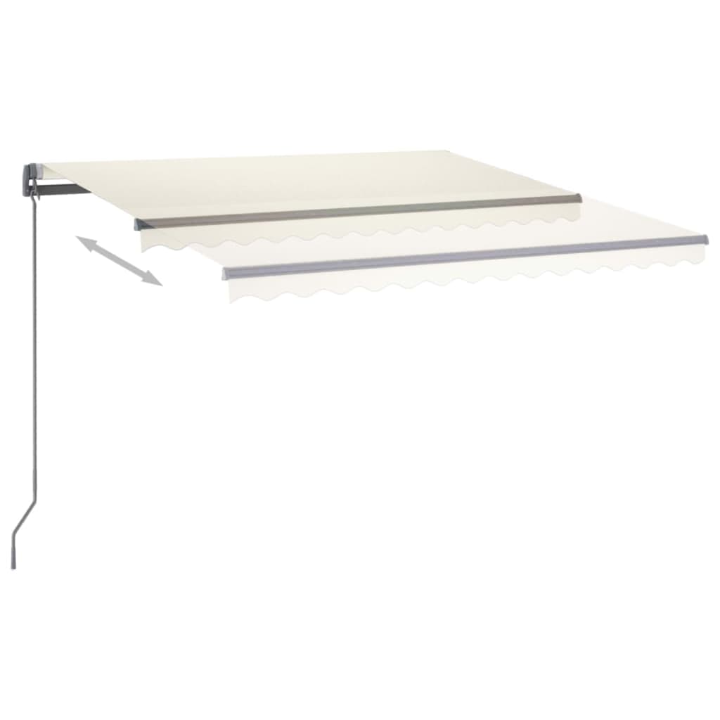 Auvent automatique avec capteur de vent et LED 400x350 cm Crème