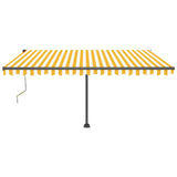 Auvent automatique capteur de vent/LED 400x350cm Jaune et blanc