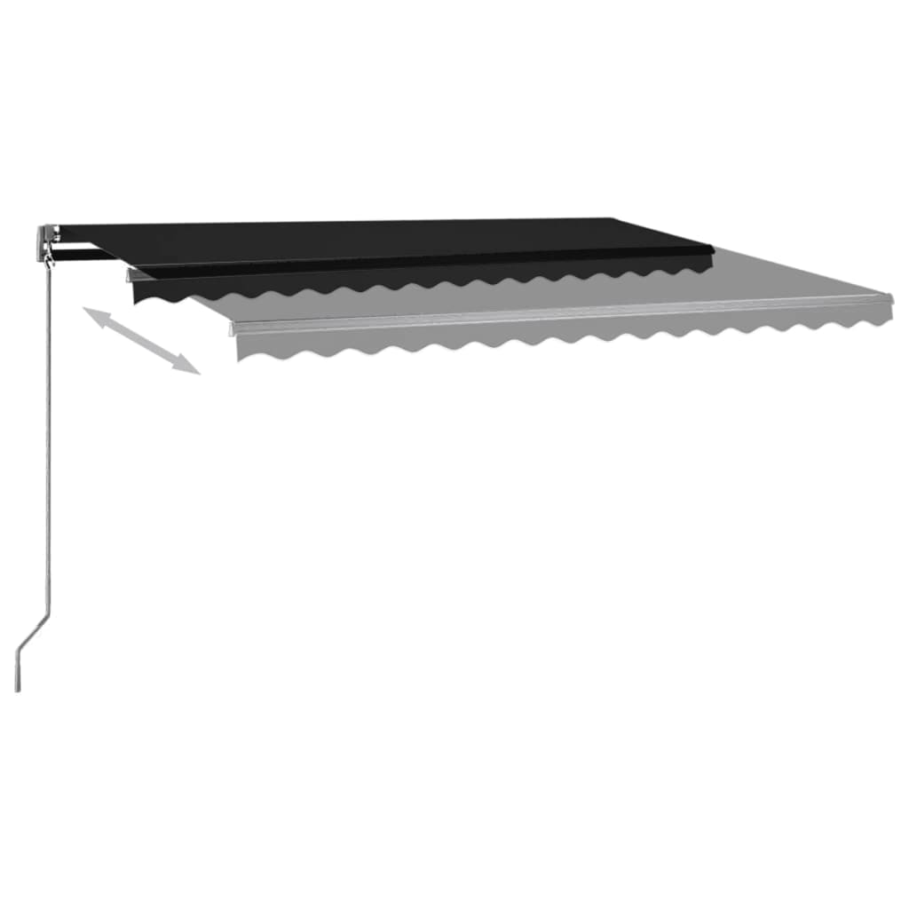 Auvent automatique capteur de vent et LED 400x350 cm Anthracite