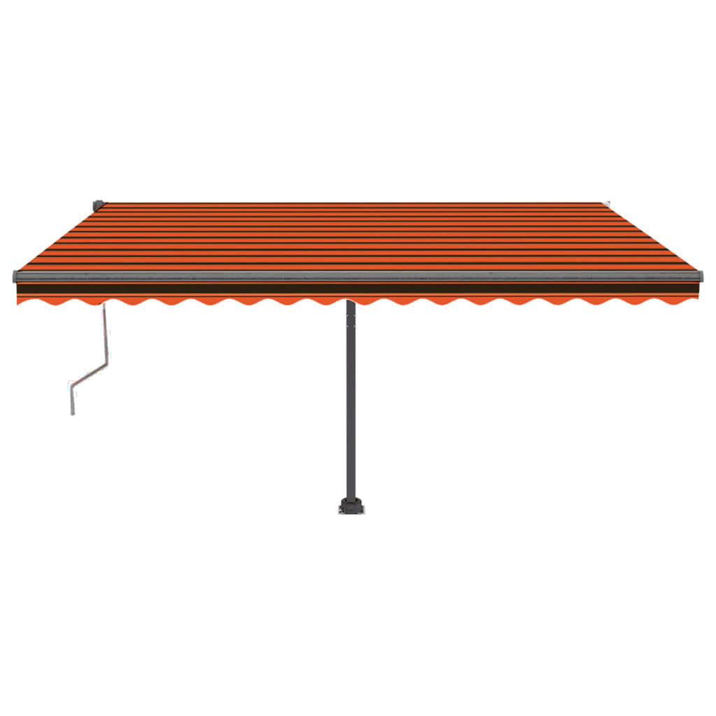 Auvent automatique capteur de vent LED 400x350 cm Orange marron