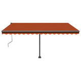 Auvent automatique capteur de vent LED 400x350 cm Orange marron