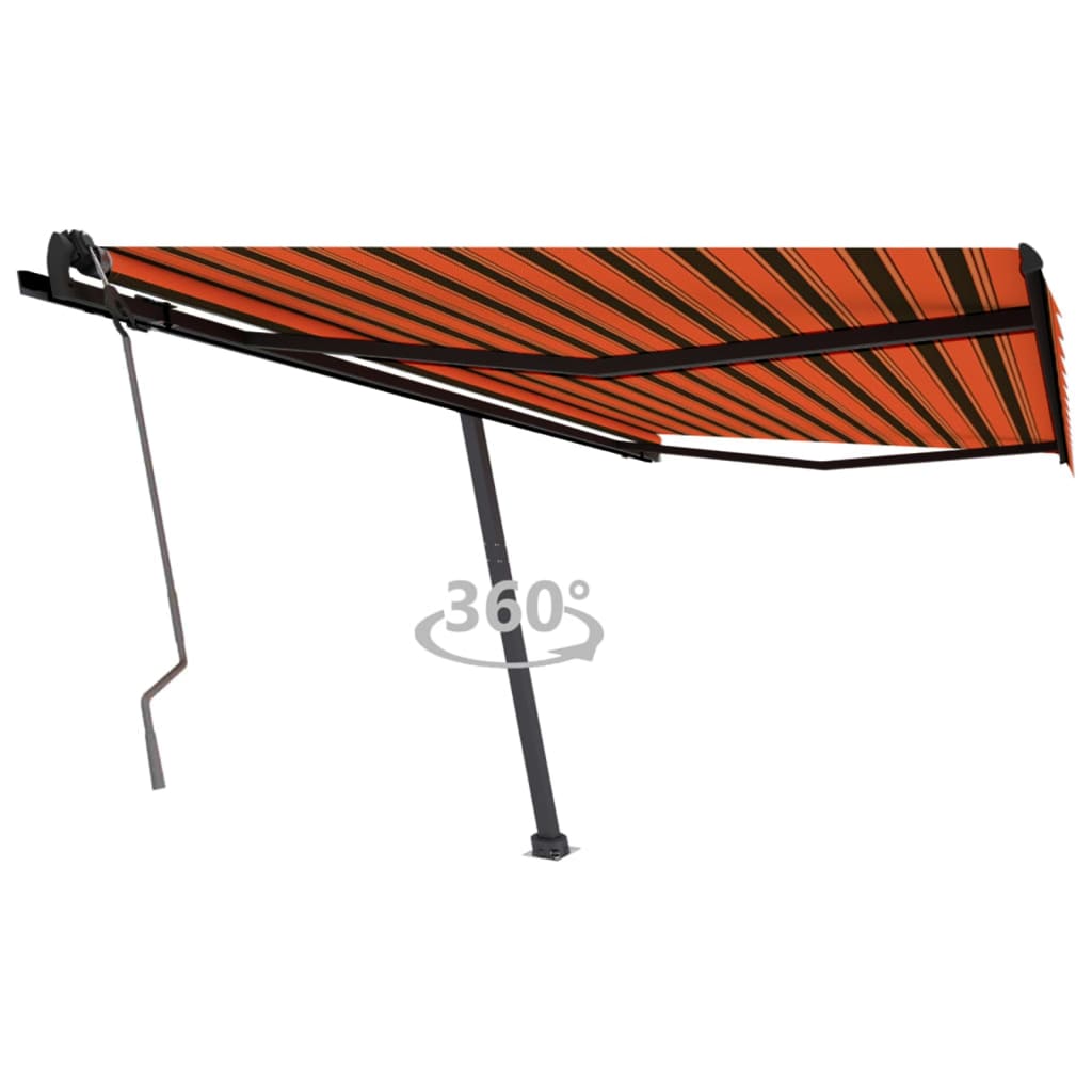 Auvent manuel rétractable sur pied 450x350 cm Orange et marron