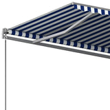 Auvent automatique sur pied 450x350 cm Bleu/Blanc