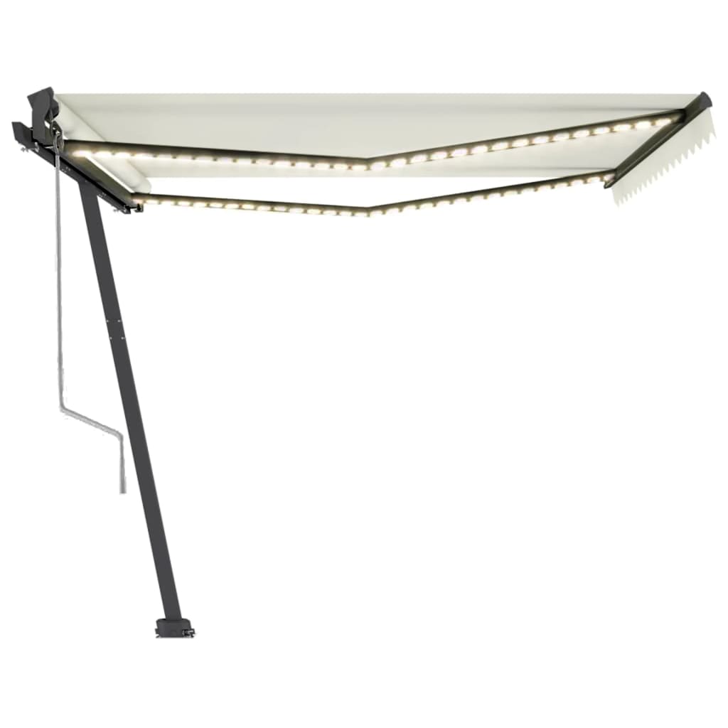 Auvent automatique avec capteur de vent et LED 450x350 cm Crème