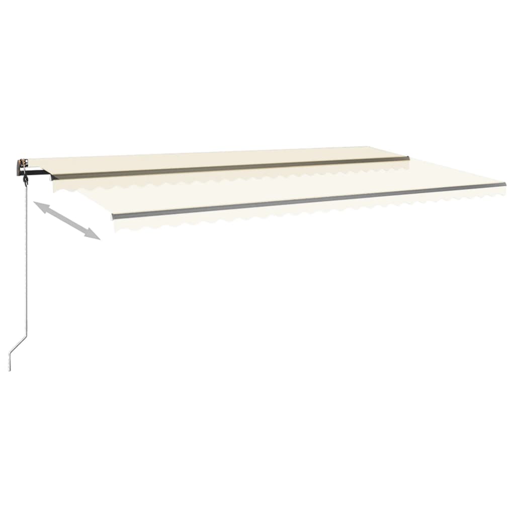 Einziehbare manuelle Markise mit LED 600x350 cm Creme