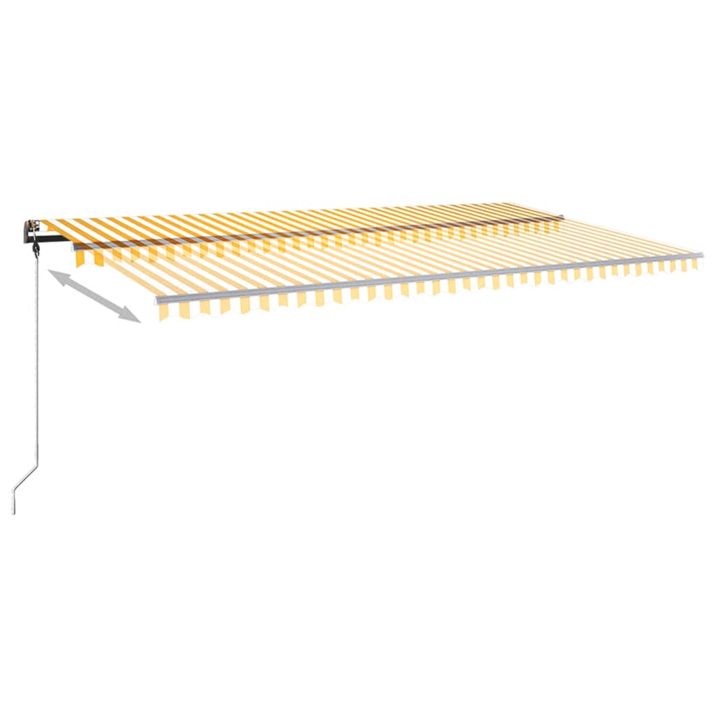 Einziehbare manuelle Markise mit LED 600x350 cm Gelb und Weiß