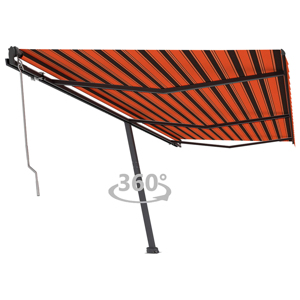 Auvent automatique sur pied 600x350 cm Orange/marron