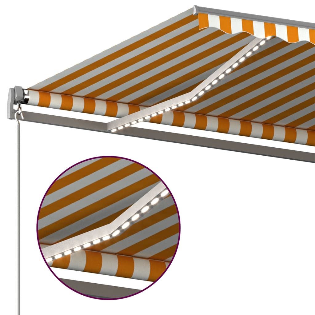 Automatischer Markisen-Windsensor LED 600x350cm Gelb und Weiß