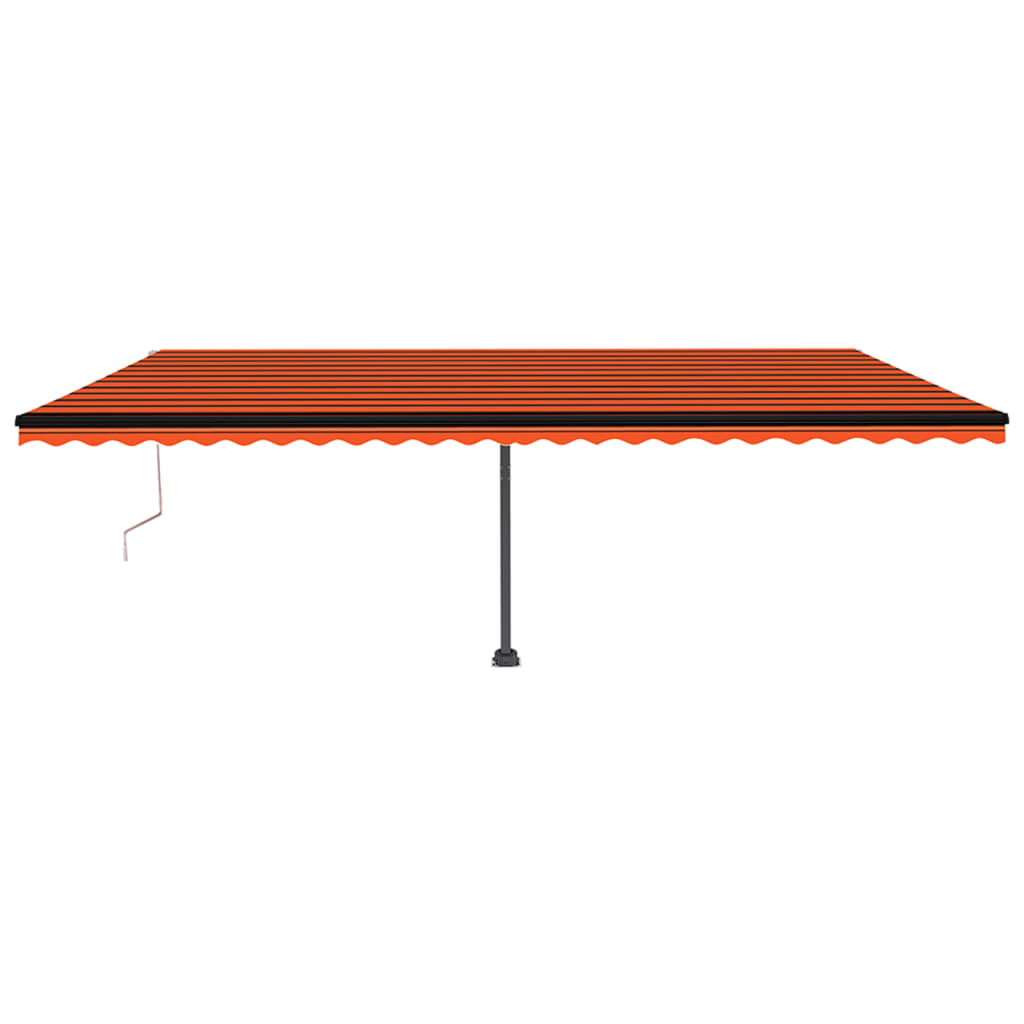 Auvent automatique capteur de vent LED 600x350 cm Orange marron