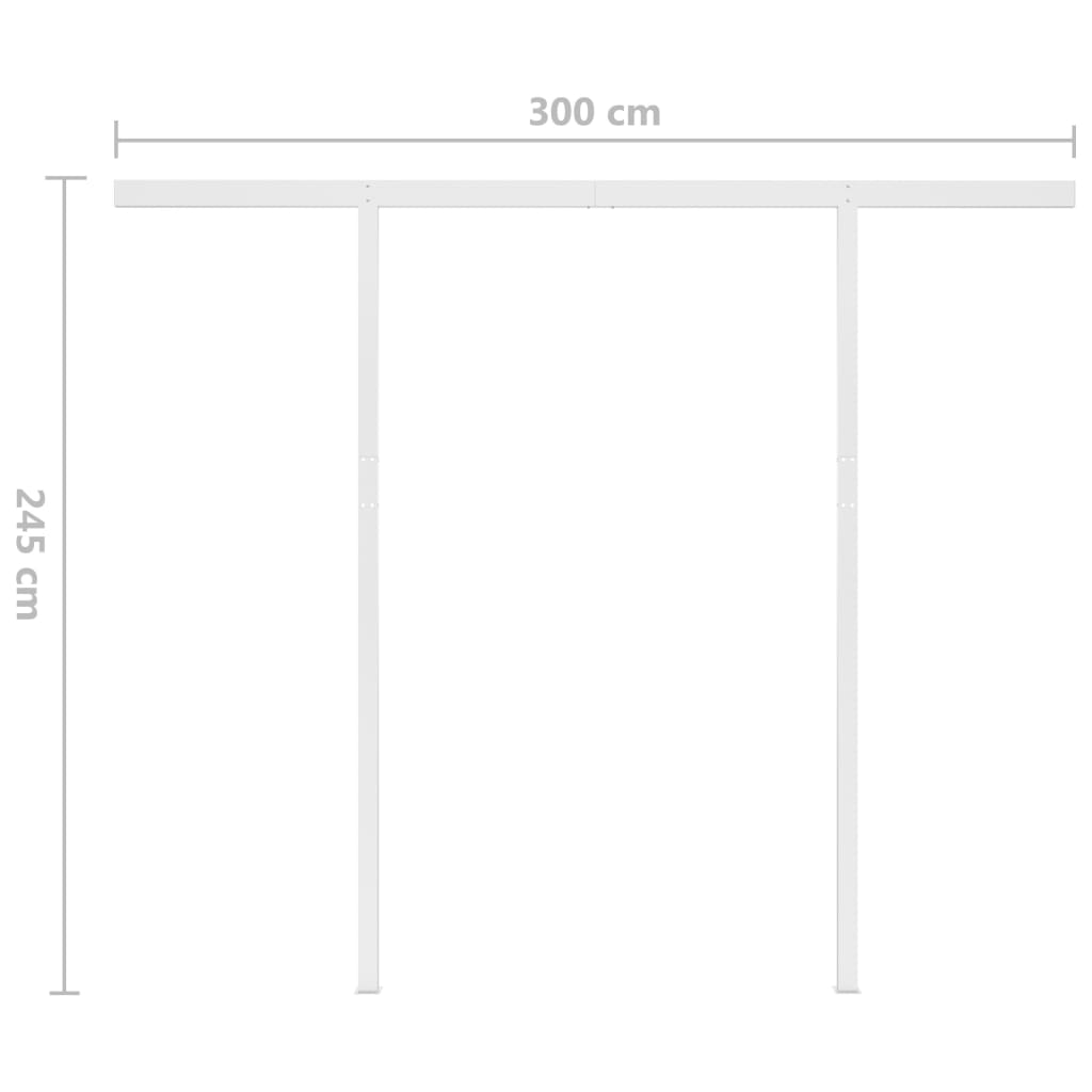 Auvent manuel rétractable avec poteaux 3x2,5 m Orange et marron