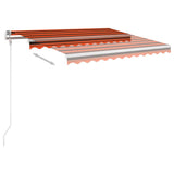 Auvent manuel rétractable avec poteaux 3x2,5 m Orange et marron